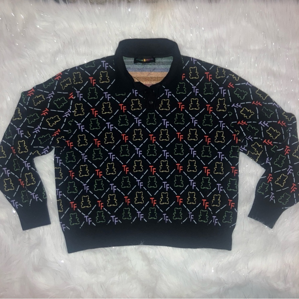 Teddy Fresh Black Patterned Men's Sweater